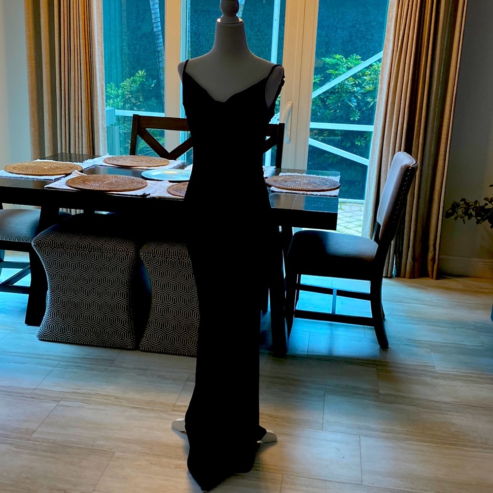 Black silk and velvet gown